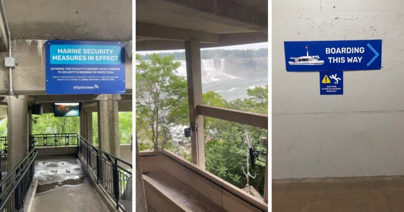 ここを通りナイアガラ・クルーズ乗り場へ